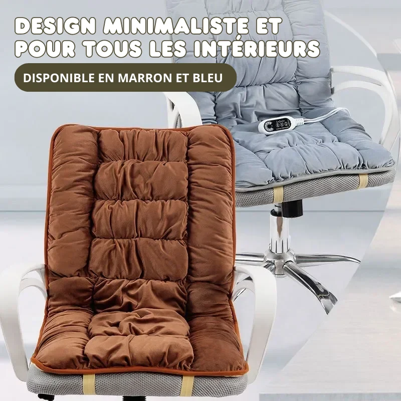 Coussin Chauffant Ergonomique – Chaise de Bureau 220V