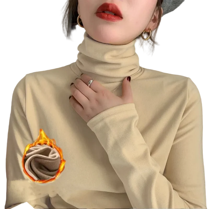 Col Roulé Thermique avec Doublure Polaire - Femme