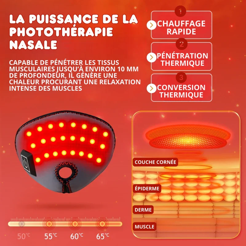 Masque Facial Thérapie Infrarouge Nasale - Soulagement Nez bouché & Rhinite