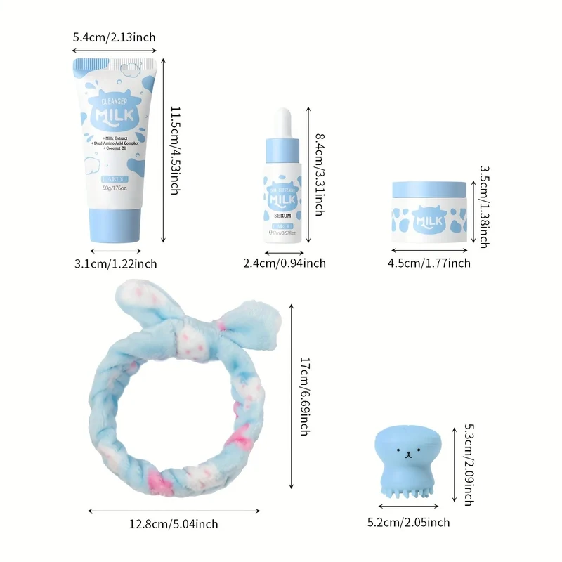 Kit Routine Soins 5PCS Hydratant Lait & Beurre de Karité
