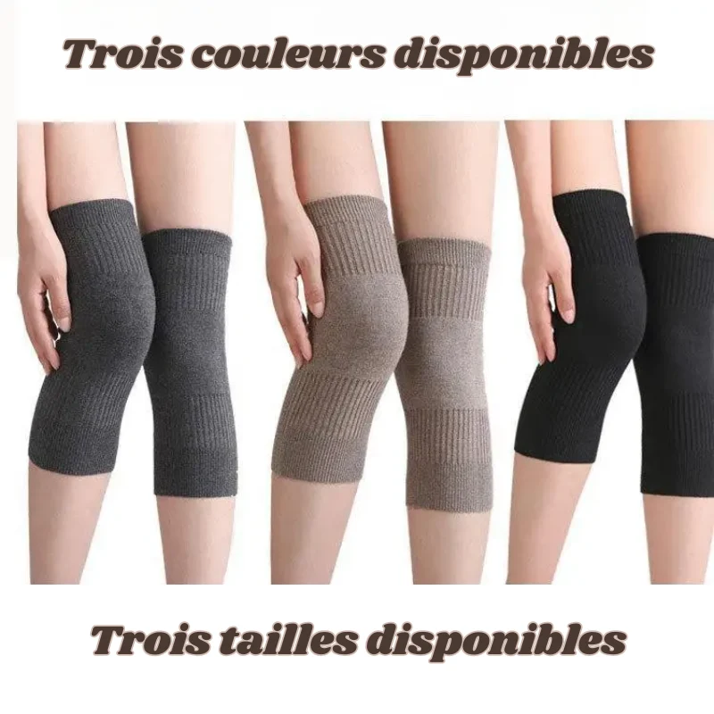 Lot de 2 Genouillères en Laine Chauffantes - Soulage les douleurs