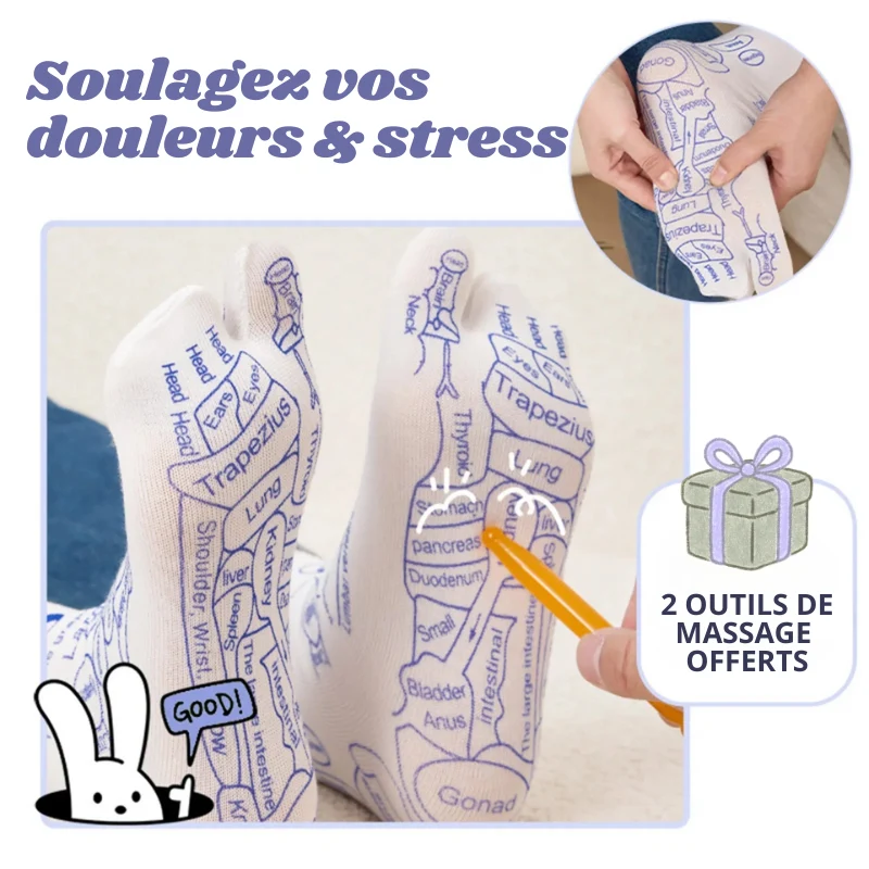 Chaussettes de Réflexologie Plantaire - Accessoires OFFERTS