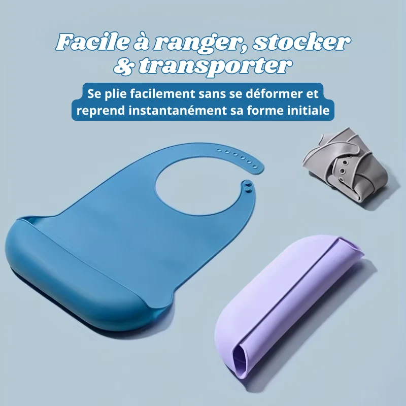 Bavoir Repas Adulte en Silicone – Imperméable & Profond
