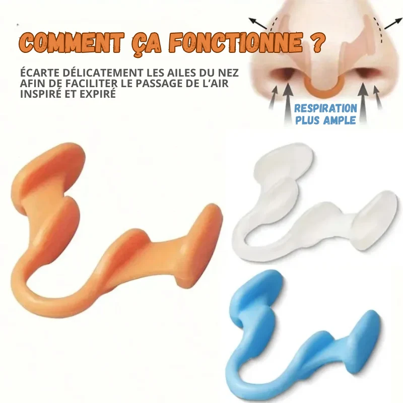 Lot de 4 Pince-Nez Anti-Ronflement - Sommeil de Qualité