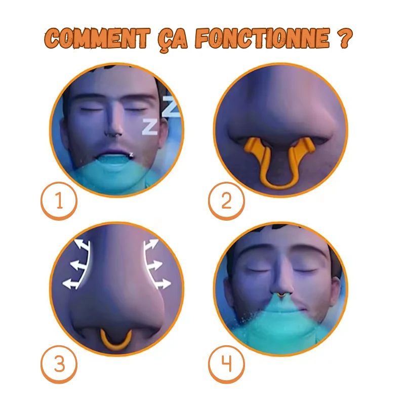 Lot de 4 Pince-Nez Anti-Ronflement - Sommeil de Qualité