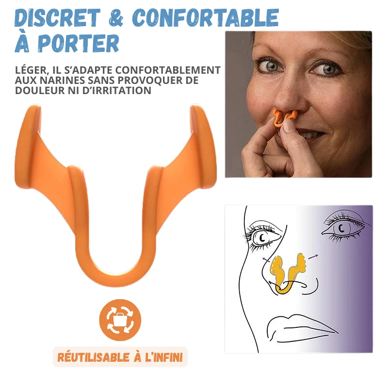Lot de 4 Pince-Nez Anti-Ronflement - Sommeil de Qualité