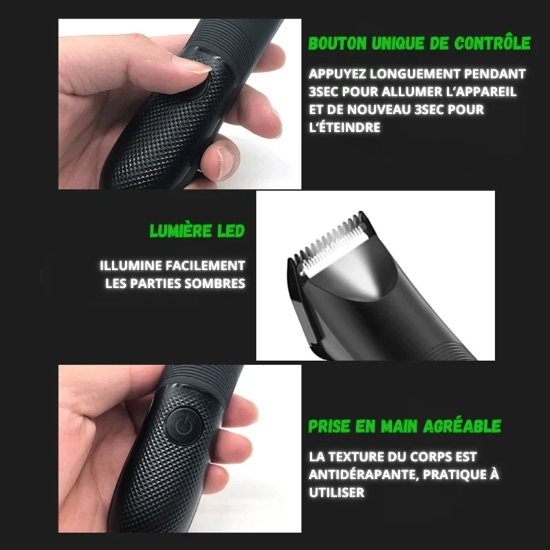Tondeuse Cheveux & Corps Spéciale Zones Intimes - Homme