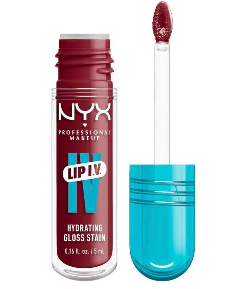 NYX PRO MAKEUP Lip IV Hydrating Glossy Lip Stain with 12HR Hydration - Blush Rush (Pink)