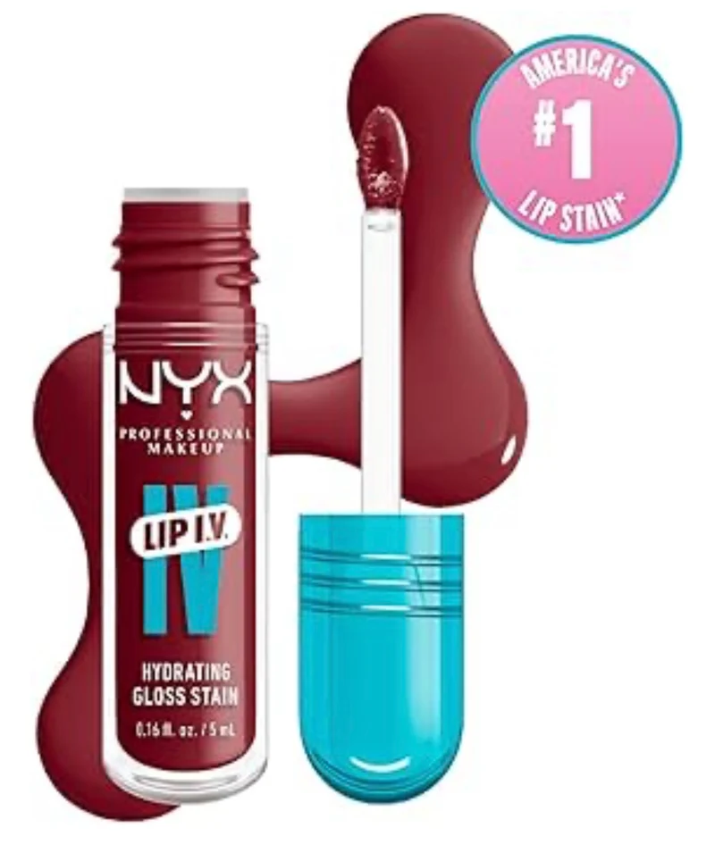 NYX PRO MAKEUP Lip IV Hydrating Glossy Lip Stain with 12HR Hydration - Blush Rush (Pink)