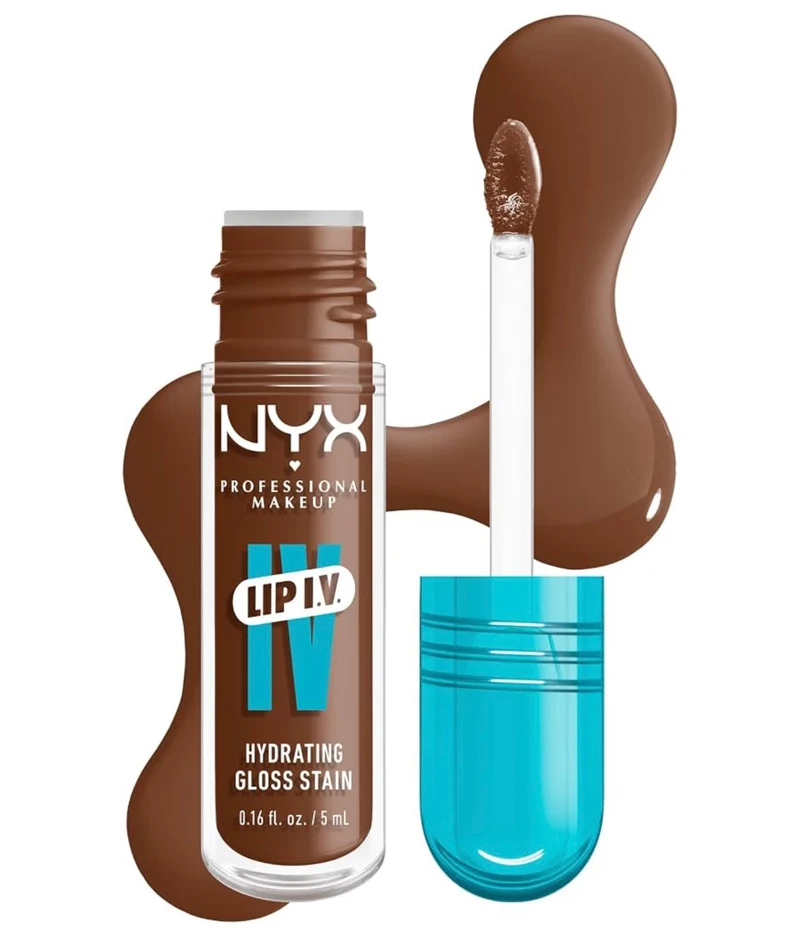 NYX PRO MAKEUP Lip IV Hydrating Glossy Lip Stain, Long-Lasting, Tinted, Vegan Formula with 12 HR Hydration - Splash N Spice