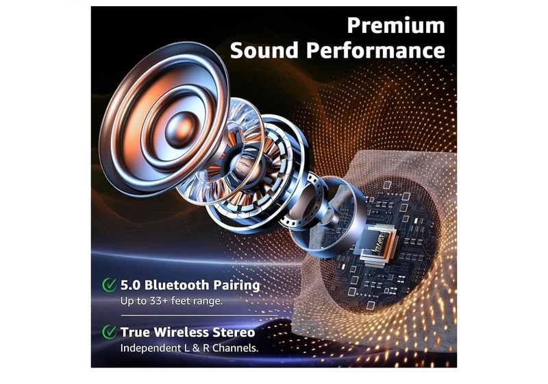 Sets Rock Speakers Outdoor Waterproof w/ RGB Color Lights Multi-Sync Up to 100 Speakers,Auto-Pairing,Solar-Powered and USB Charging - (Gray)