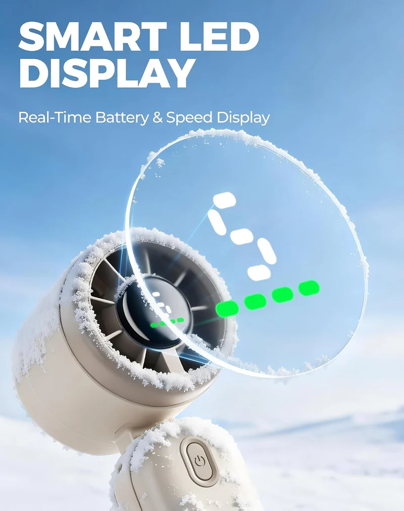 Mini Handheld Turbo Fan 4000mAh 3-in-1 Portable - Cream