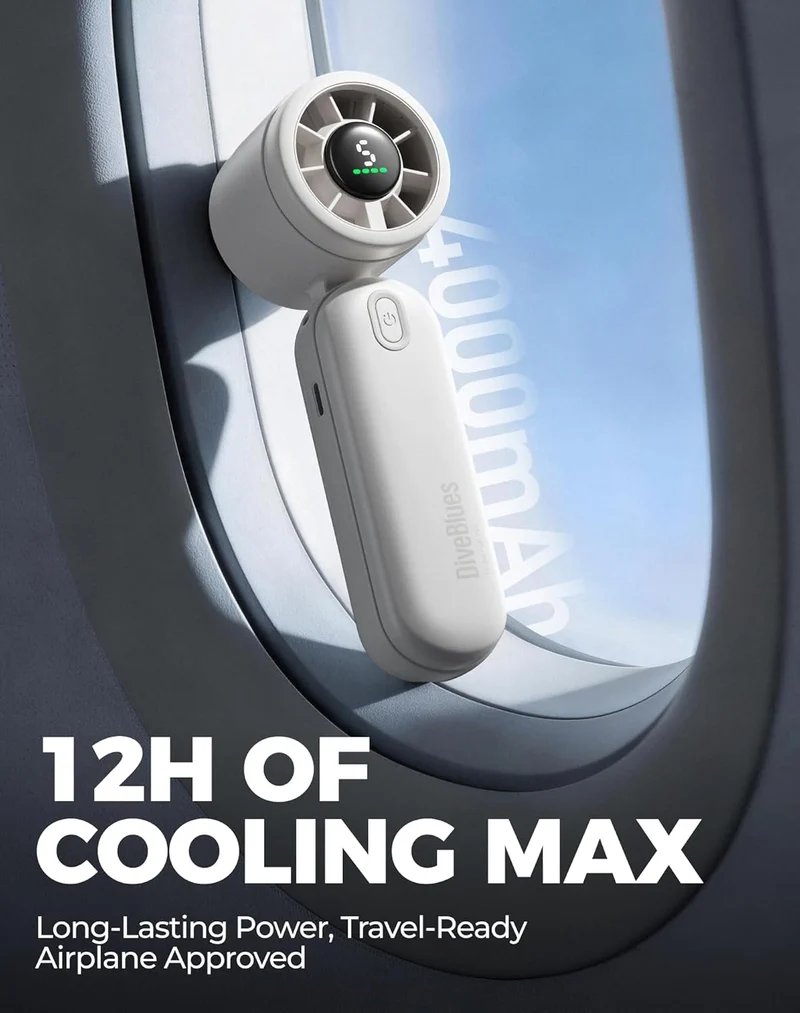 Mini Handheld Turbo Fan 4000mAh 3-in-1 Portable - White