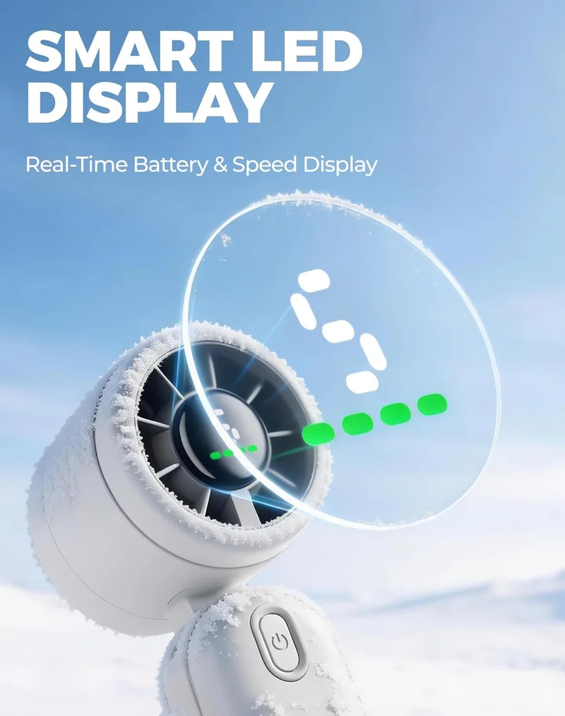 Mini Handheld Turbo Fan 4000mAh 3-in-1 Portable - White