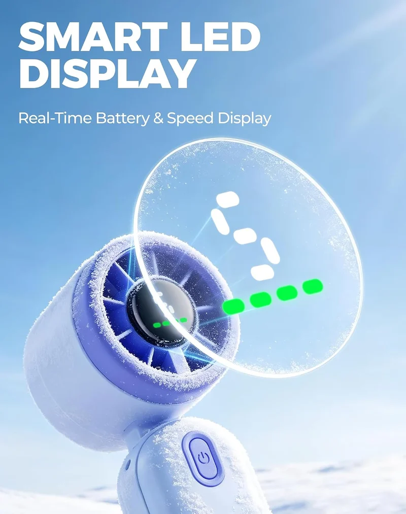 Mini Handheld Turbo Fan 4000mAh 3-in-1 Portable - Blue