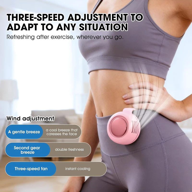 Portable Clip-On Bladeless Fan 360° Rotatable Rechargeable - Pink