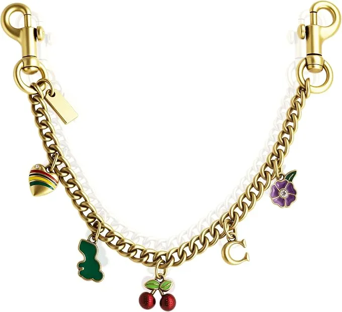 Elegant Bag Chain Charm Purse Extender Keychain for Handbags Totes - Gold