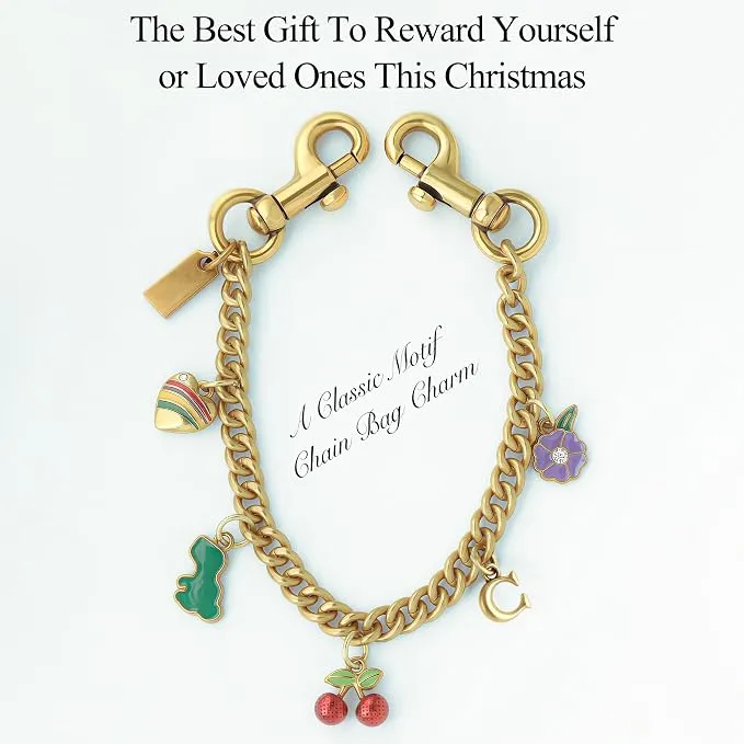 Elegant Bag Chain Charm Purse Extender Keychain for Handbags Totes - Gold