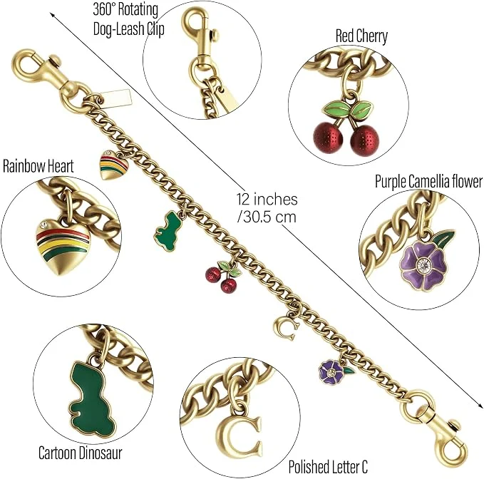 Elegant Bag Chain Charm Purse Extender Keychain for Handbags Totes - Gold