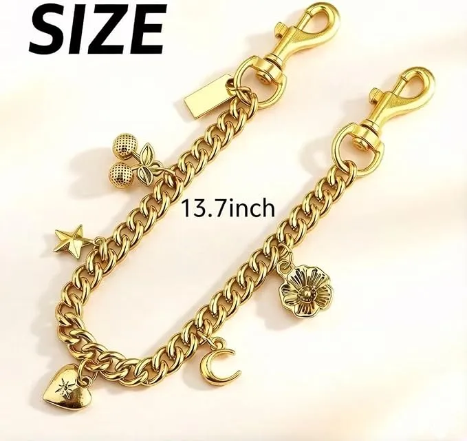 Bag Chain Charms for Women Handbags Purses Totes Accessories - Gold