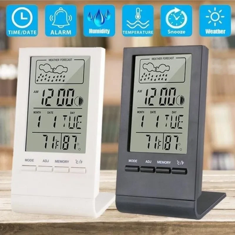 Station Météo d'Intérieur Numérique - Thermomètre, Hygromètre, Horloge & Date