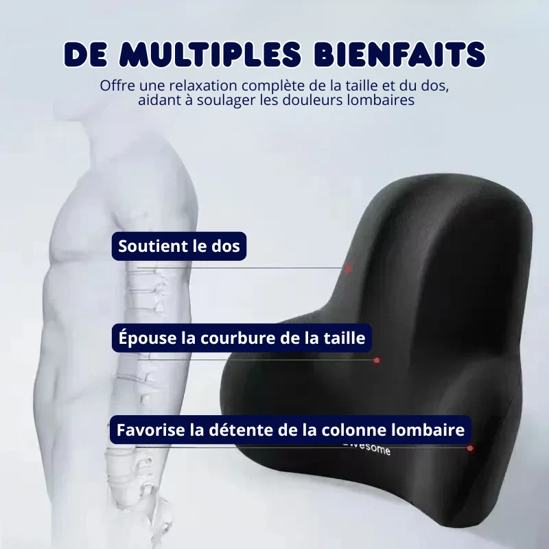 Coussin Lombaire à Mémoire – Soulage le Dos