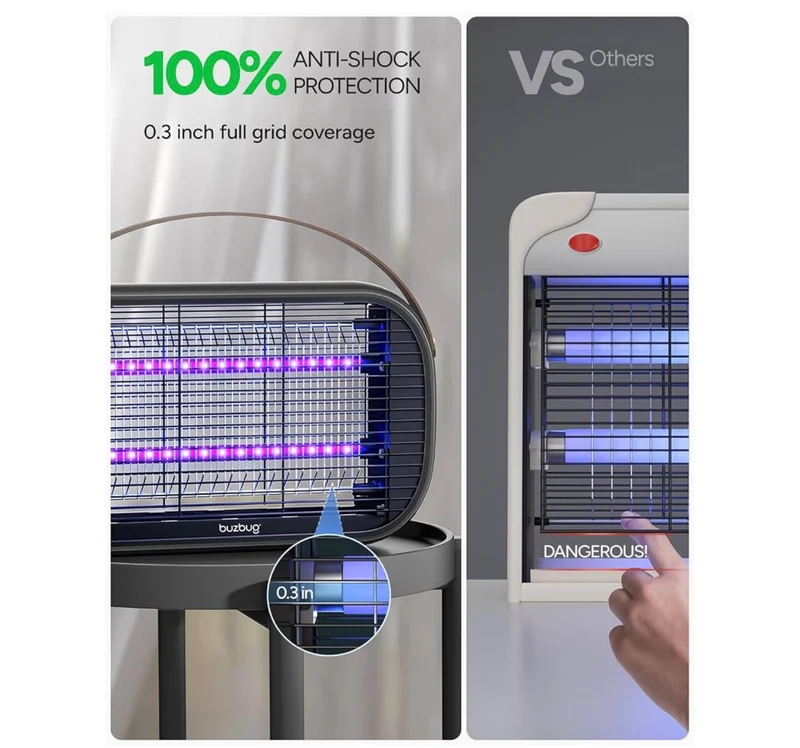 Upgraded LED Bug Zapper Indoor, LED Bulbs Up to 50,000 Hours, 3800V Powerful Electric Mosquito Zapper, Fly Trap Mosquito Trap, Fly Killer Fly Zapper - (Black)