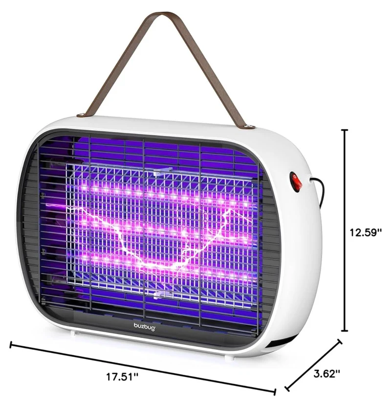 Upgraded LED Bug Zapper Indoor, LED Bulbs Up to 50,000 Hours, 3800V Powerful Electric Mosquito Zapper, Fly Trap Mosquito Trap, Fly Killer Fly Zapper - (White)