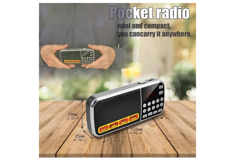 Small Radios Portable AM FM,Large Capacity Rechargeable Capacity Battery Powered Radio,TF Card Micro SD Card USB Slot MP3 Playback,Digital Buttons,Excellent Reception and Sound Quality