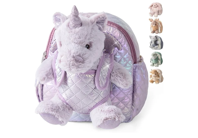 Hug & Go Unicorn Toddler Backpack Soft Plush Bag with Detachable Toy for (Aged 2–4 )