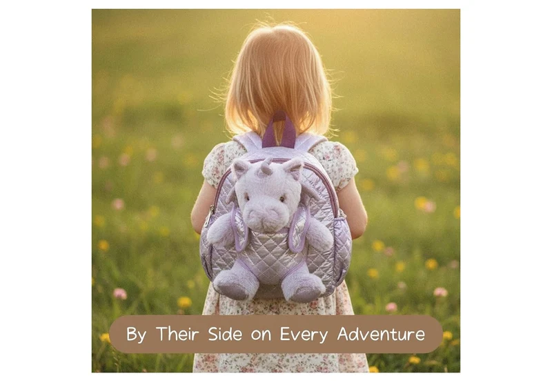 Hug & Go Unicorn Toddler Backpack Soft Plush Bag with Detachable Toy for (Aged 2–4 )