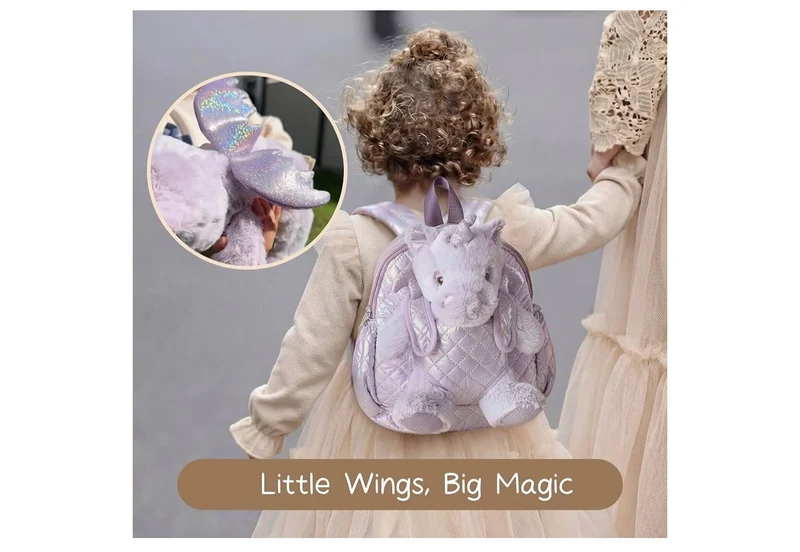 Hug & Go Unicorn Toddler Backpack Soft Plush Bag with Detachable Toy for (Aged 2–4 )