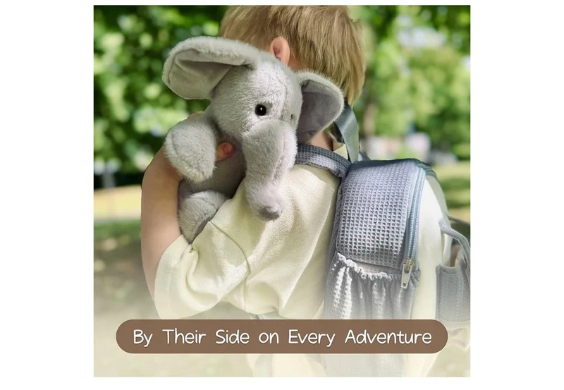 Hug & Go Elephant Toddler Backpack Soft Plush Bag with Detachable Toy for (Aged 2–4)
