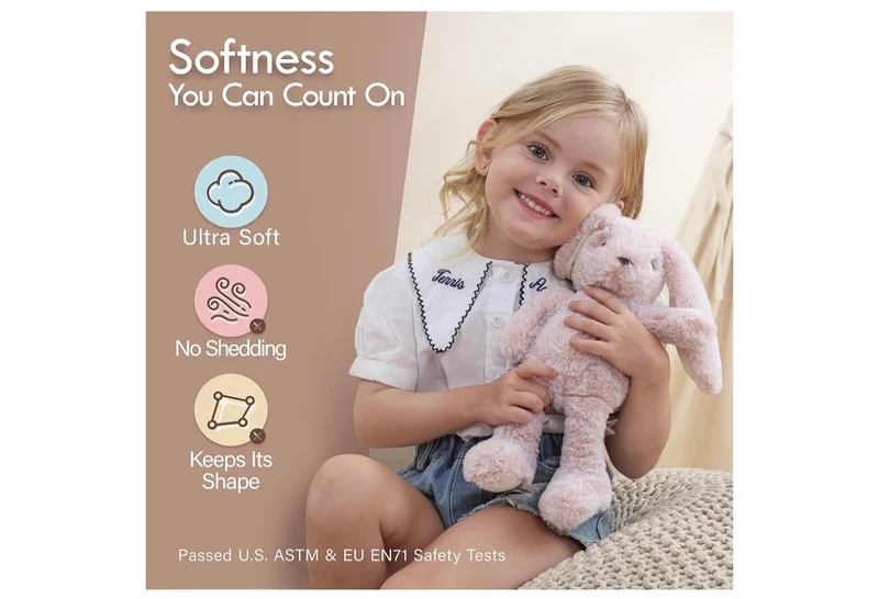 Hug & Go Bunny Toddler Backpack Soft Plush Bag with Detachable Toy for (Aged 2–4)