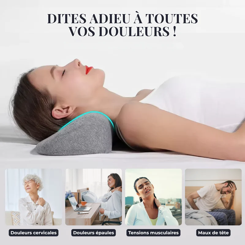 Oreiller Cervical Ergonomique à Mémoire de Forme - Soulage les douleurs