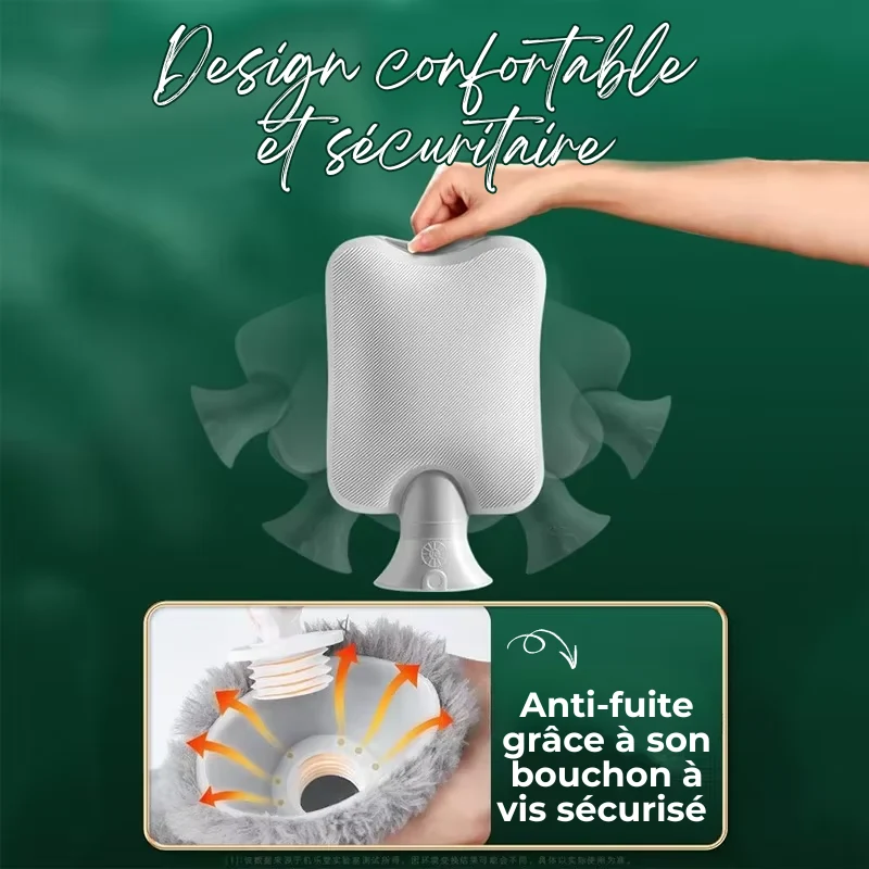 Bouillotte à Eau en Peluche Douce 1L/2L