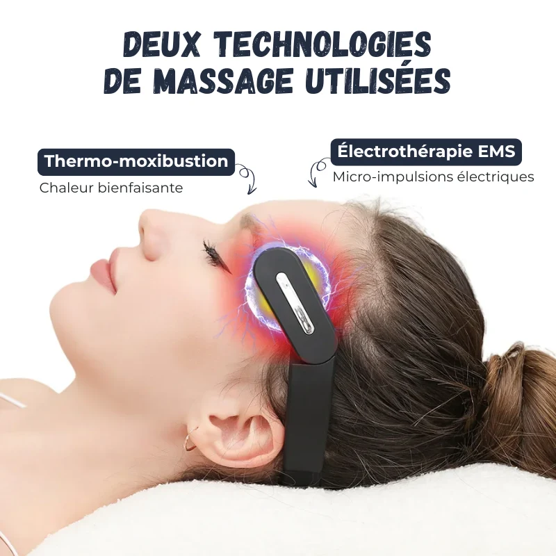 Masseur de Tête Électrique Anti-Migraine Chauffant