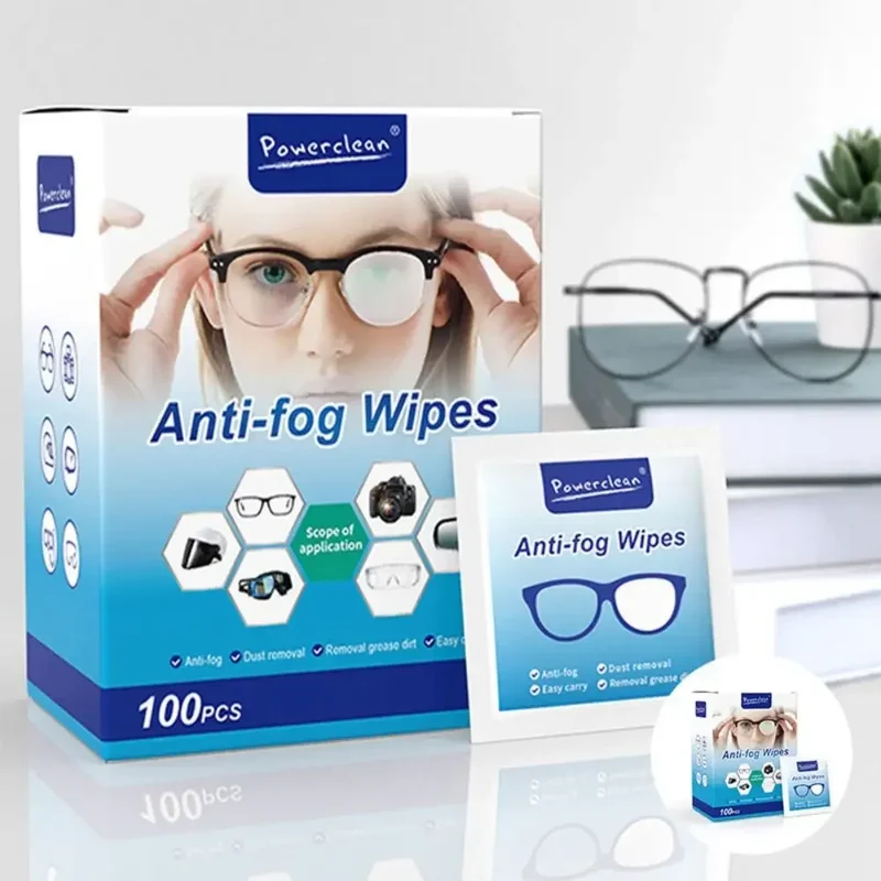100 Lingettes Nettoyantes Anti-Buée pour Lunettes