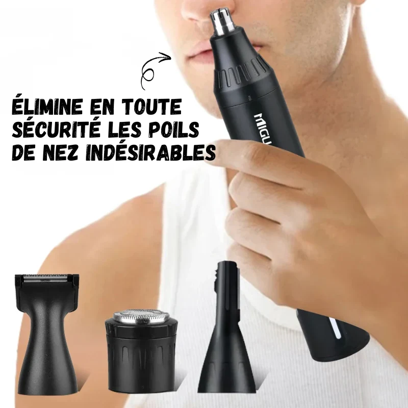 Tondeuse 4 en 1 Rechargeable – Nez, Barbe, Sourcils