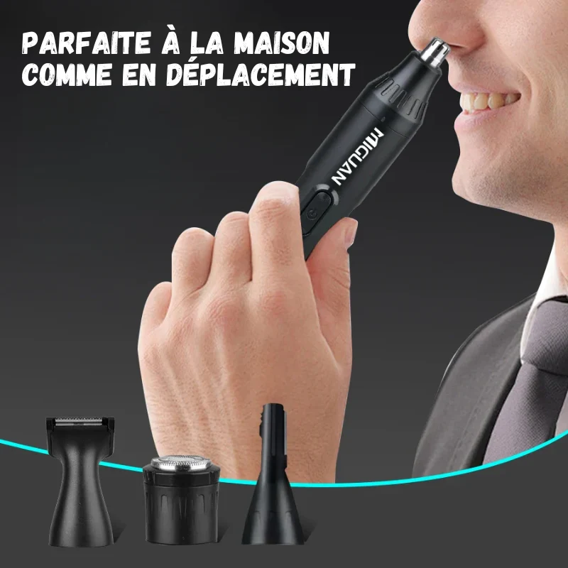 Tondeuse 4 en 1 Rechargeable – Nez, Barbe, Sourcils