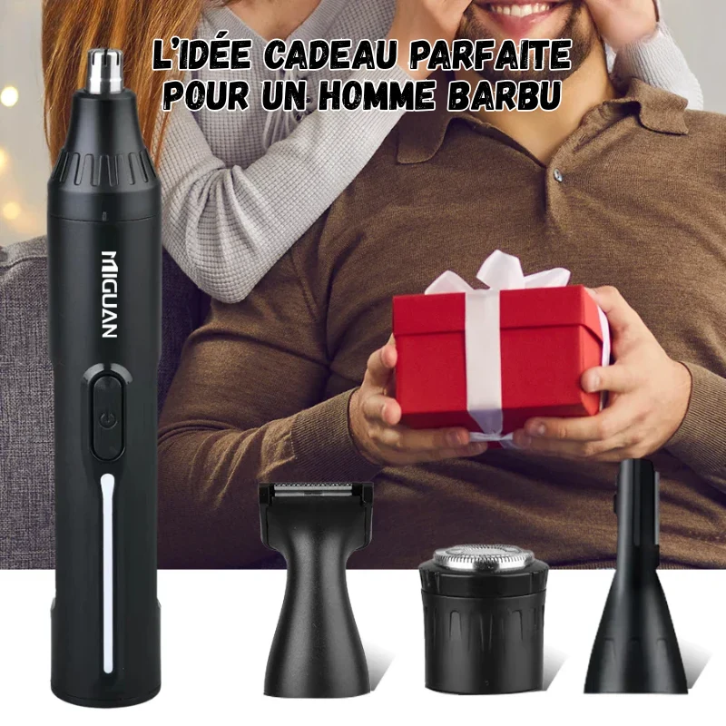 Tondeuse 4 en 1 Rechargeable – Nez, Barbe, Sourcils