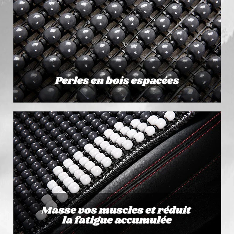 Coussin de Siège Ergonomique en Perles de bois – Anti-Transpiration