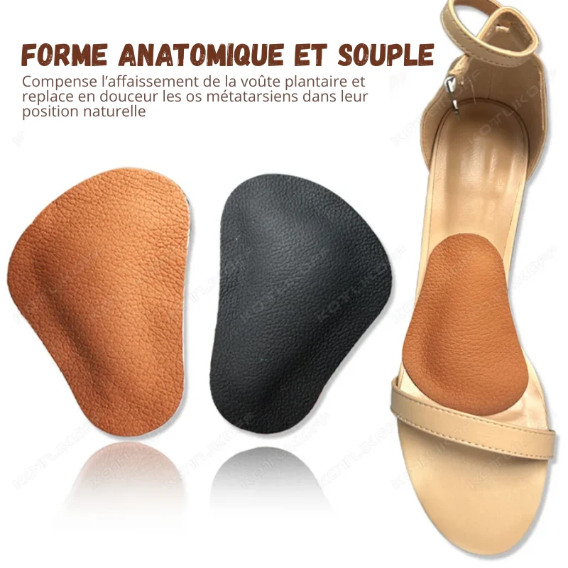 2 paires de Coussinets Voûte Plantaire en Cuir – Ultra Confort