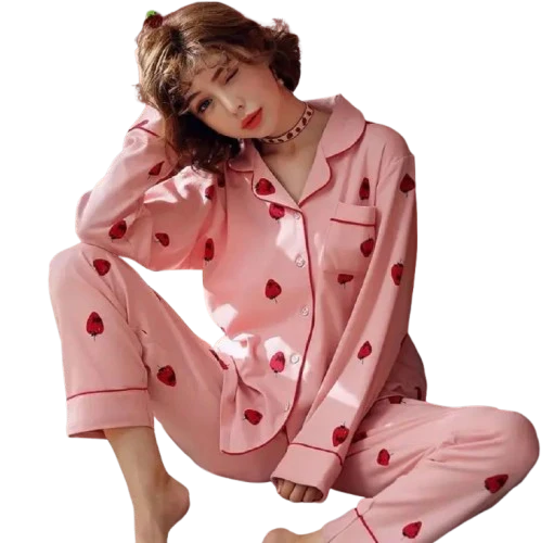 Pyjama Côtelé Chemise & Pantalon - Mi-Saison