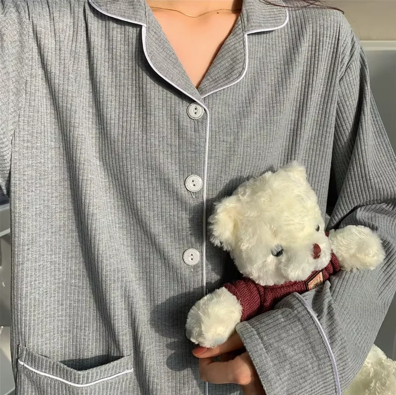 Pyjama Côtelé Chemise & Pantalon - Mi-Saison