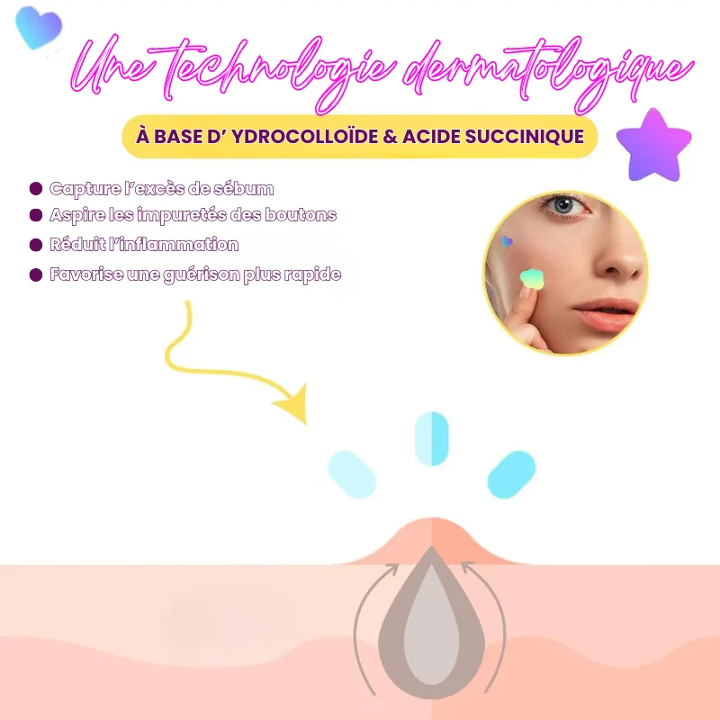 60x Patchs Hydrocolloïde Anti-Acné