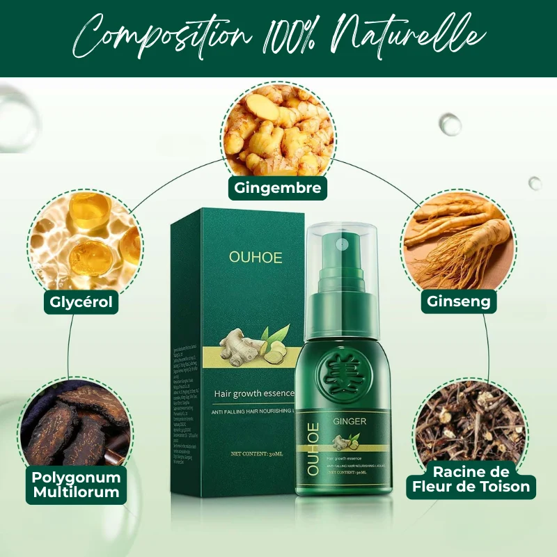 Sérum Capillaire au Gingembre Contre la Perte de Cheveux