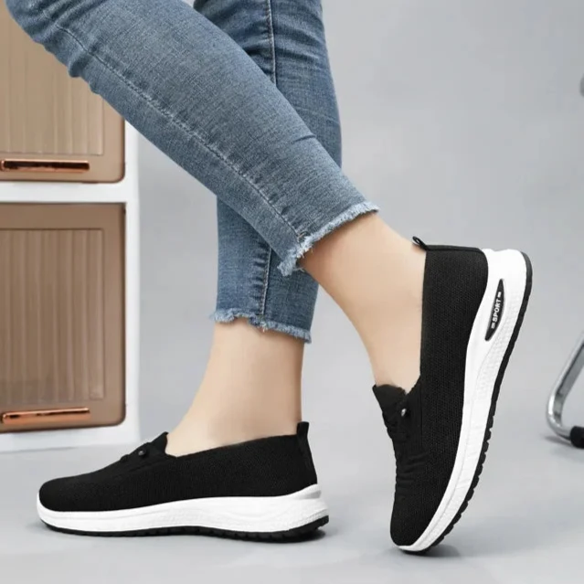 Ballerines en Maille à Faux Lacets Respirantes, Légères & Antidérapantes