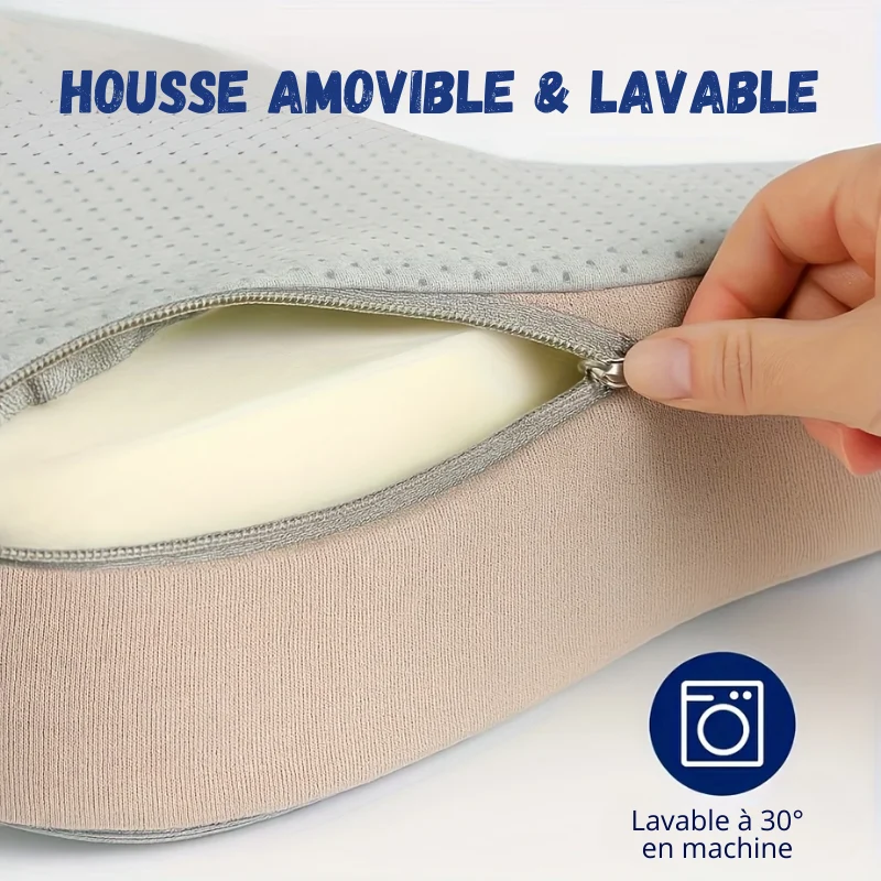 Coussin 3D à Mémoire de Forme – Soulage Dos & Coccyx