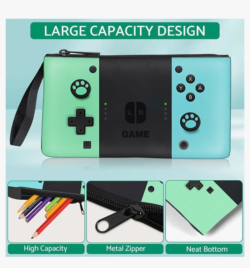 Kids Gamer Backpack for Boys, 17" School Bookbag for Children & Teens, Lightweight Student Backpack for Elementary & Middle School - (Sets Green & Blue)